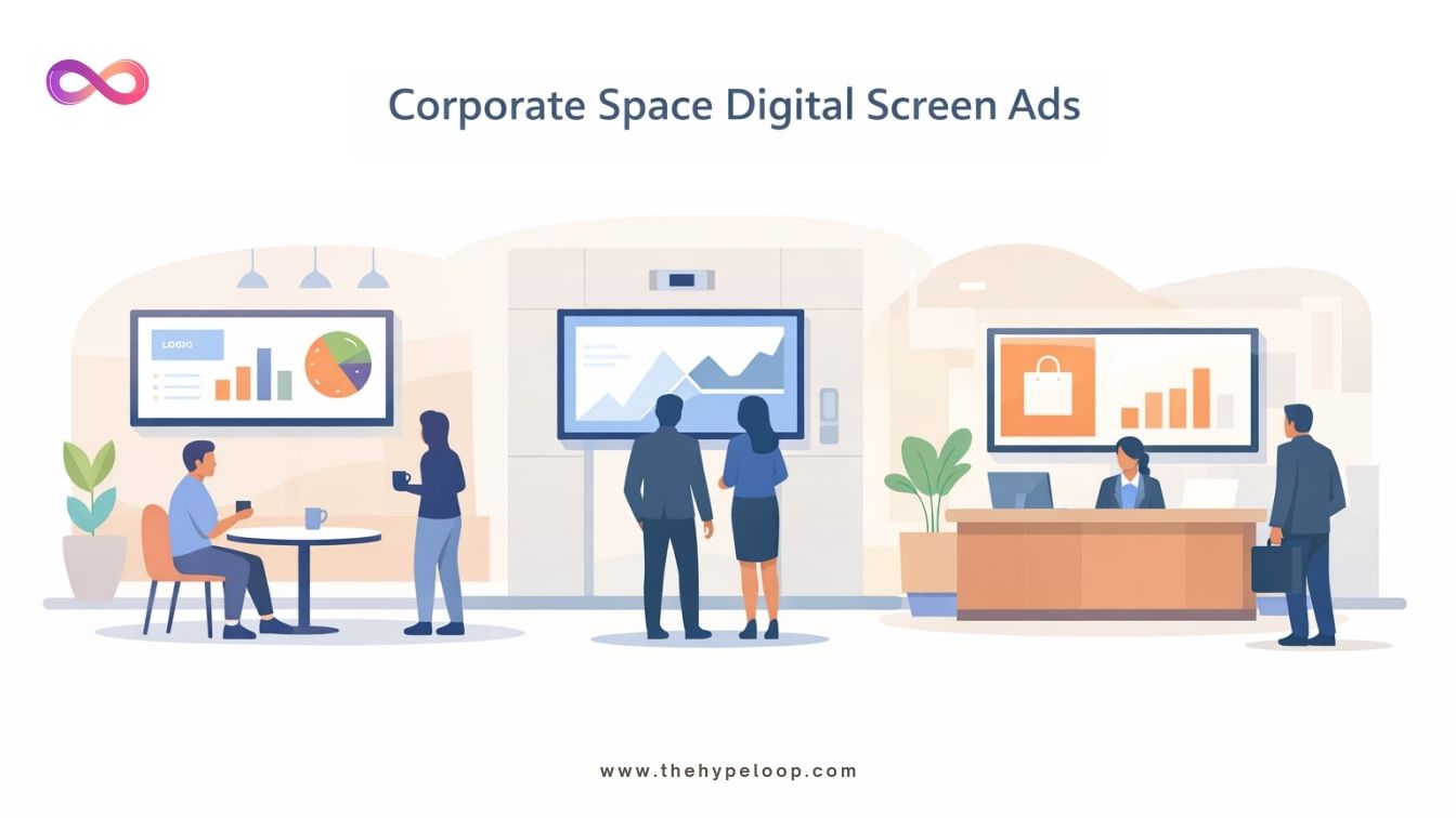 Corporate space digital screen ads